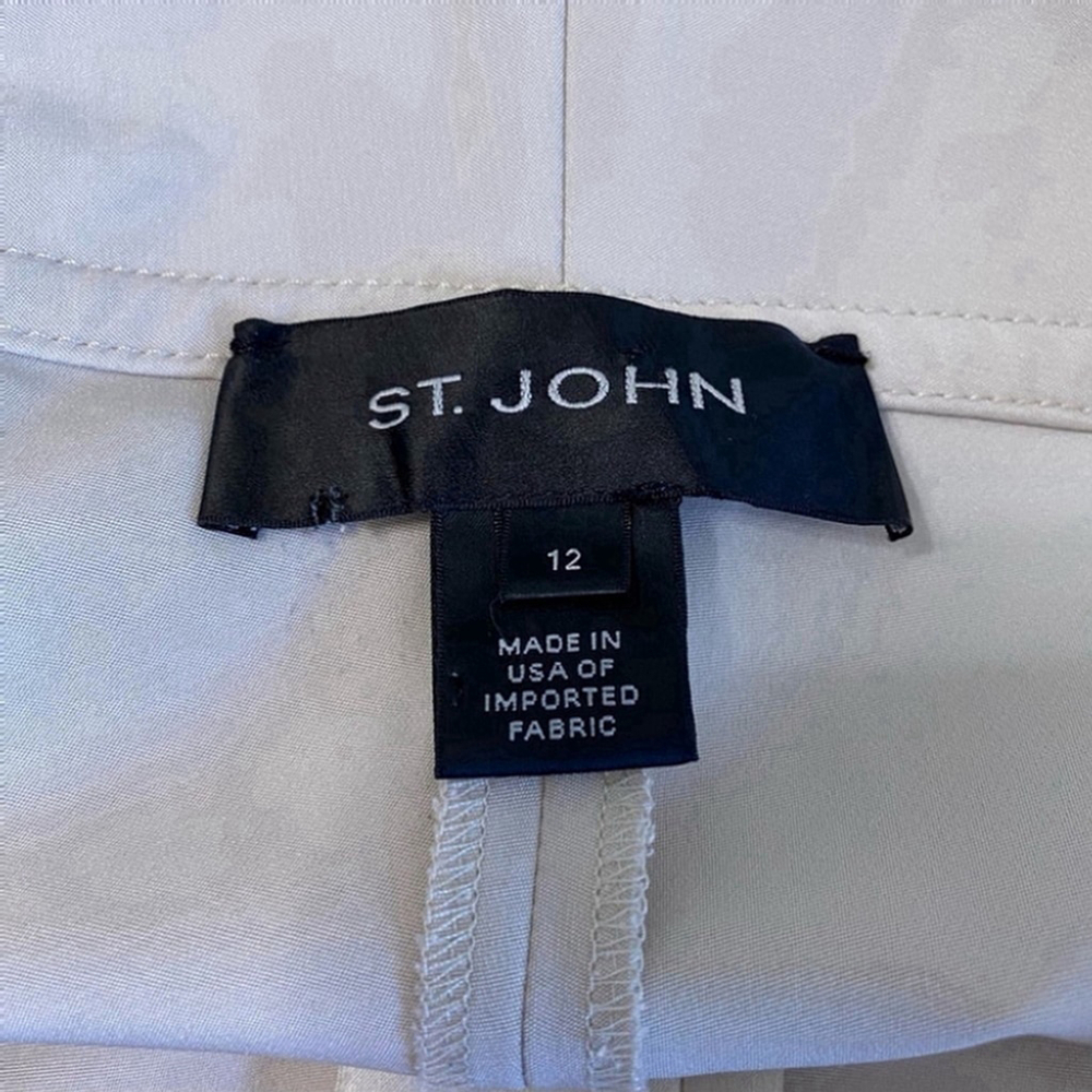 ST. John Pleated Trouser Pants Slacks Tan Work Size 12 - Picture 5 of 13